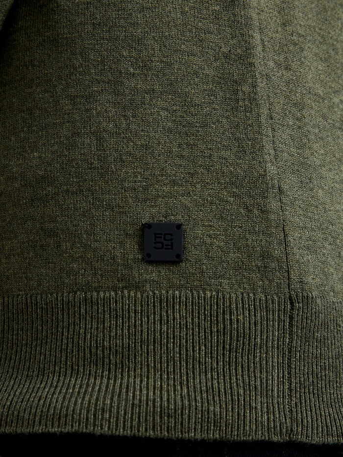 3 Button Long Sleeve Knit Polo Shirt