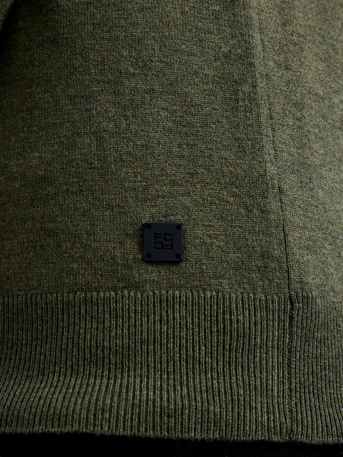 3 Button Long Sleeve Knit Polo Shirt