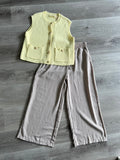 Woven crepe cropped pants