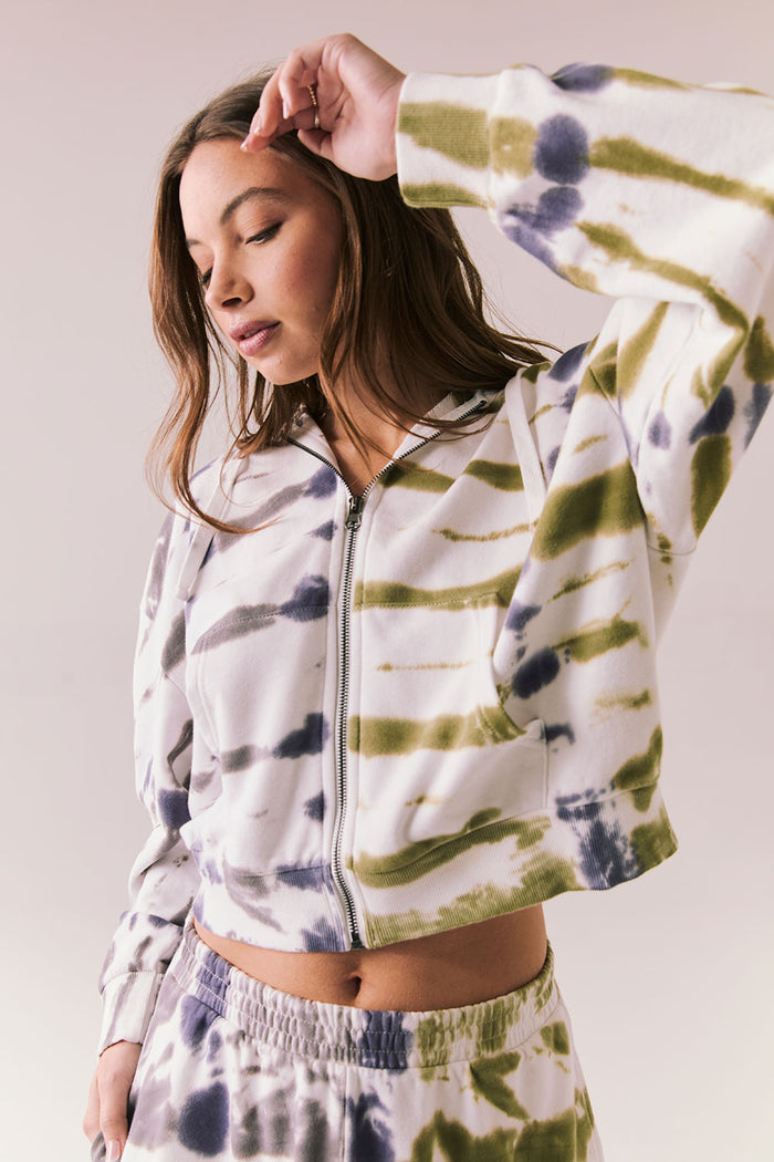 Abilene Autumn Tie Dye Zip Up Womens chaserbrand