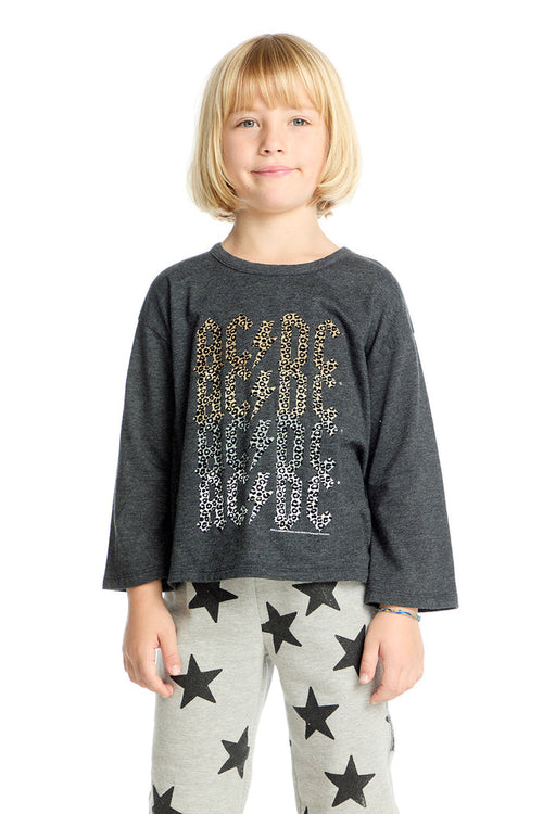 AC/DC Leopard Gradient Logo Long Sleeve Girls chaserbrand