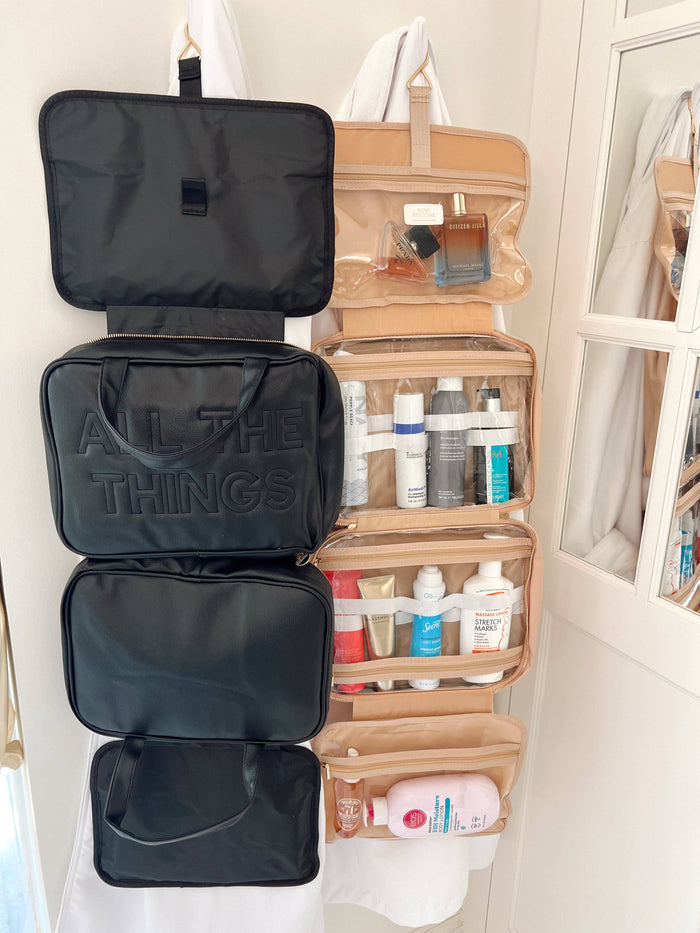 All The Things - Leather Hanging Bag: Black Leather