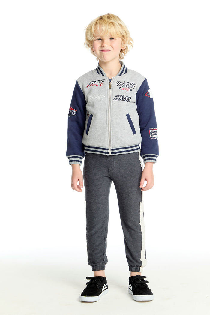 Allan Navy & Heather Grey Bomber Boys chaserbrand