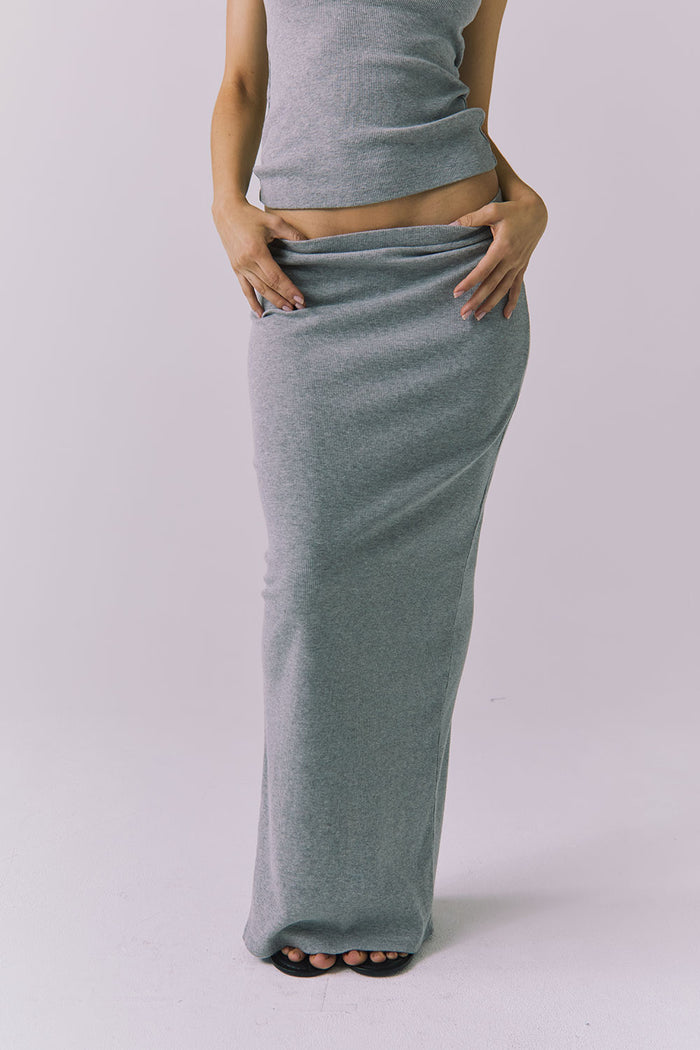 Womens Allure Heather Grey Maxi Skirt chaserbrand
