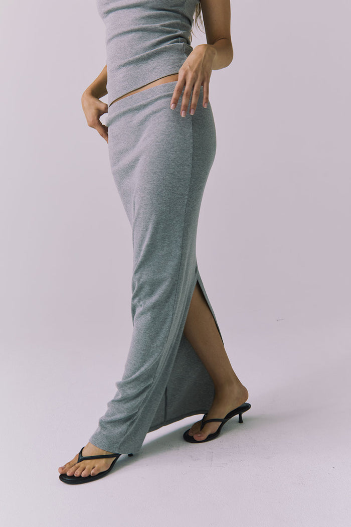 Womens Allure Heather Grey Maxi Skirt chaserbrand