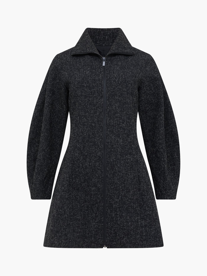 Alyssia Boucle Zip Through Mini Dress