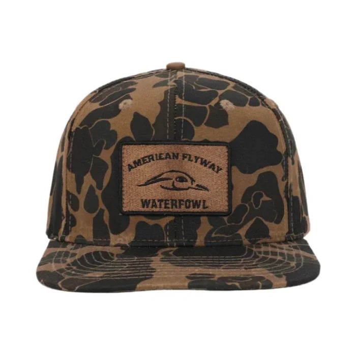 AMERICAN FLYWAY WATERFOWL
Old School Solid Wax Cap w- Black Trim Patch
