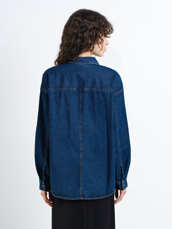 Archie Dark Wash Denim Two Pocket Shirt
