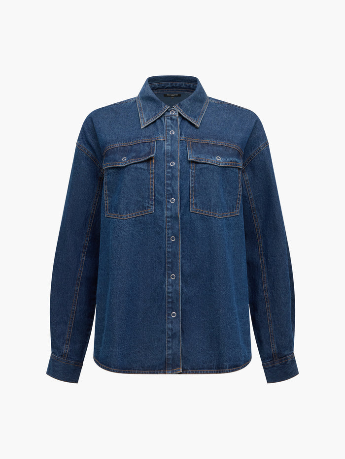 Archie Dark Wash Denim Two Pocket Shirt