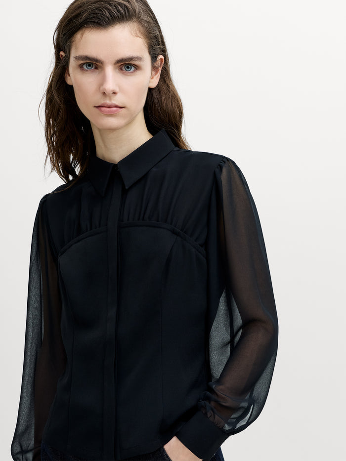 Arezzo Black Corset Detail Shirt