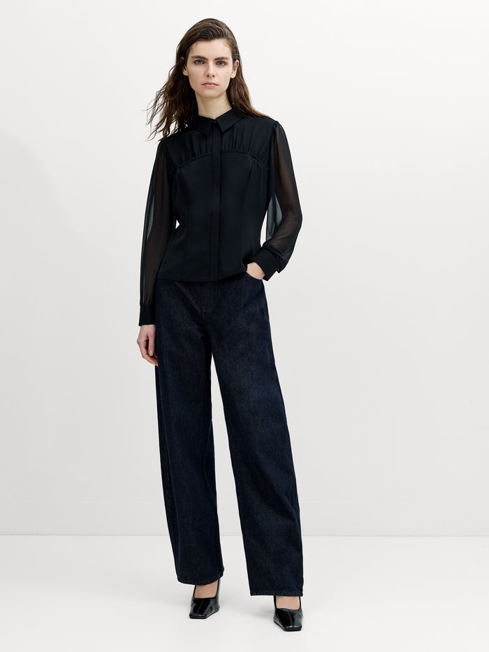 Arezzo Black Corset Detail Shirt
