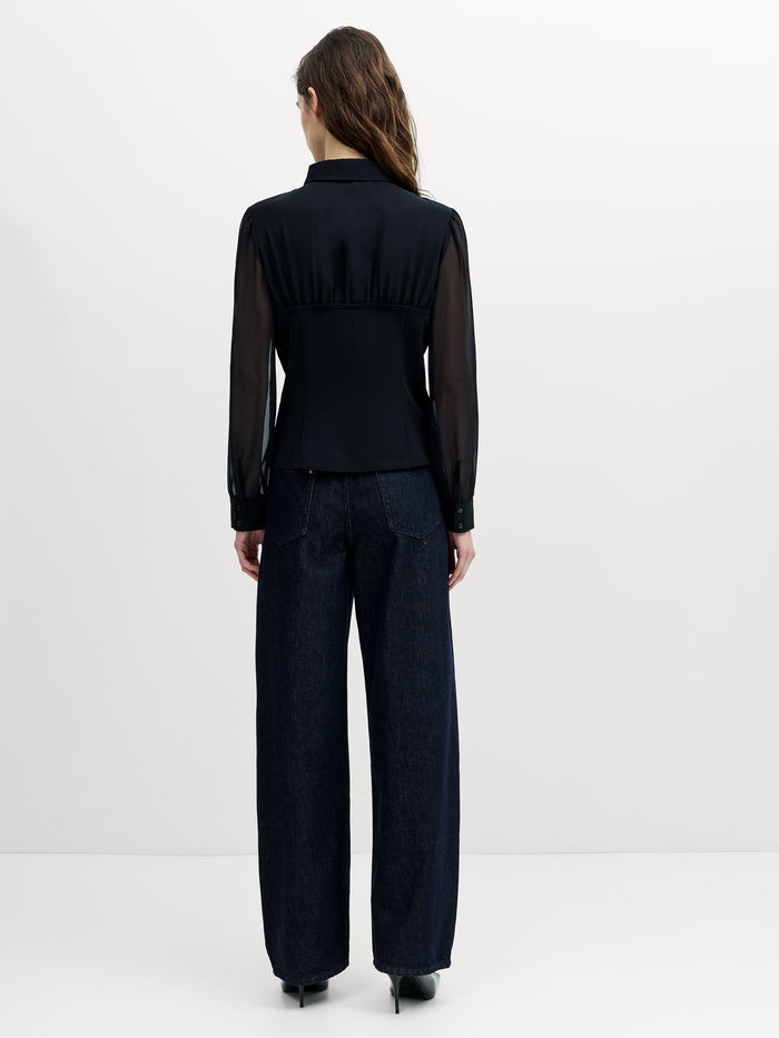 Arezzo Black Corset Detail Shirt