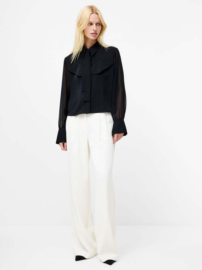 Arezzo Black Neck Tie Shirt