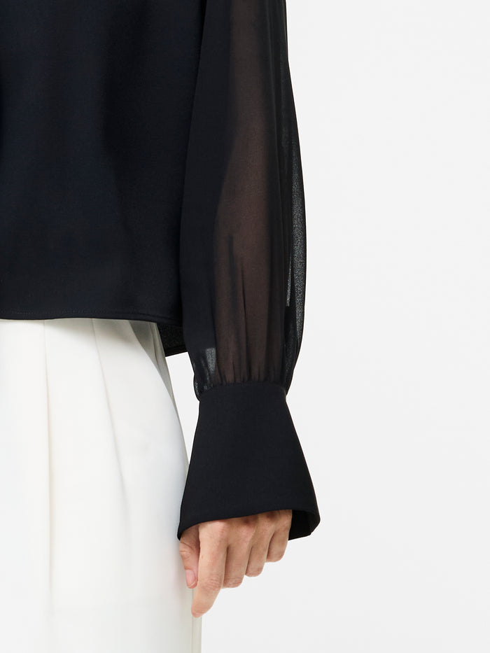 Arezzo Black Neck Tie Shirt