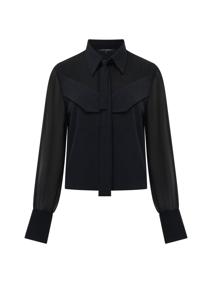 Arezzo Black Neck Tie Shirt