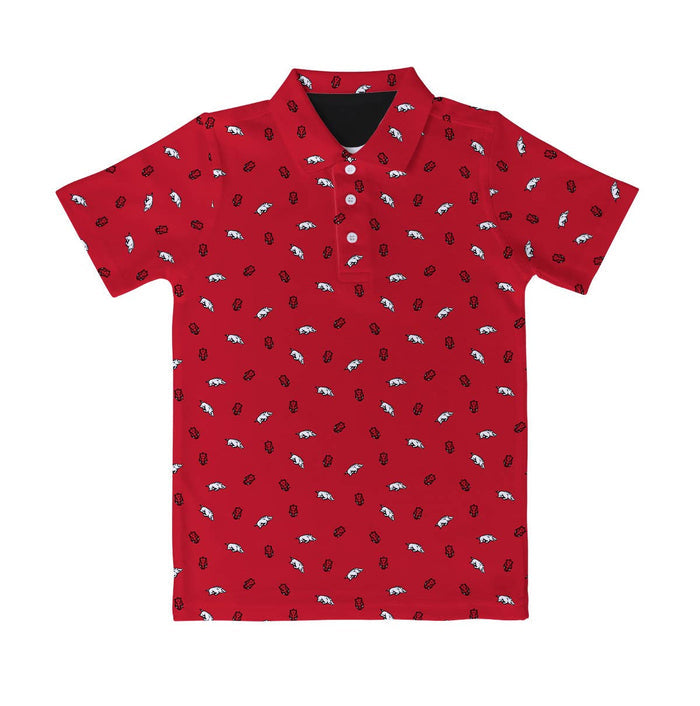 Arkansas Razorbacks Repeat Logo Short Sleeve Polo Shirt