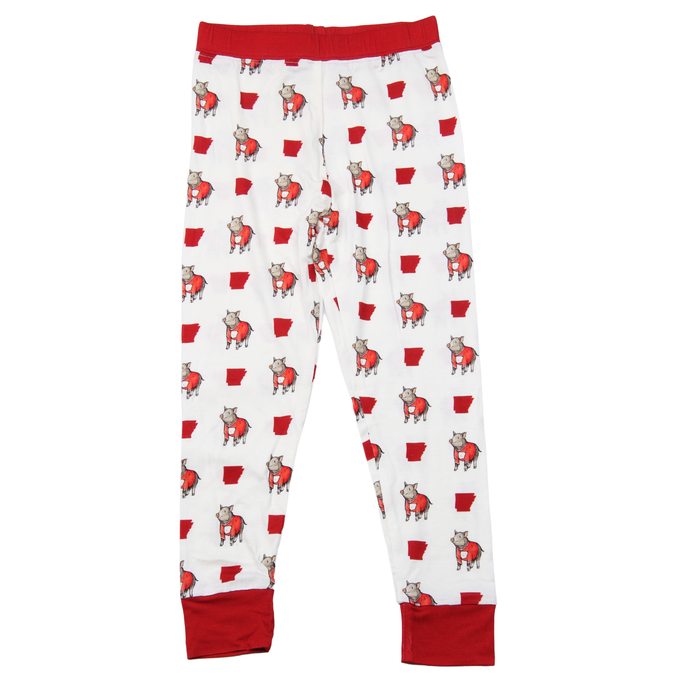 Arkansas Shape Wild Boar Unisex Kids Pajamas