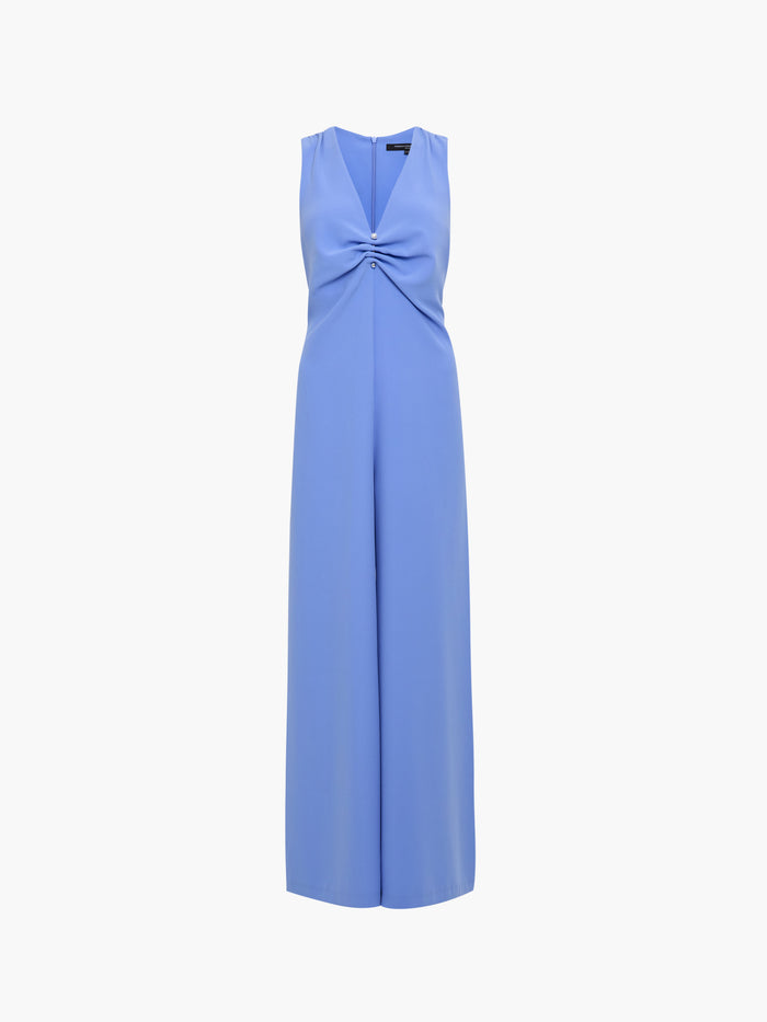Arlette V Neck Blue Wide Leg Jumpsuit