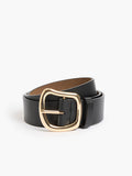 Asymmetric Buckle Leather Belt
