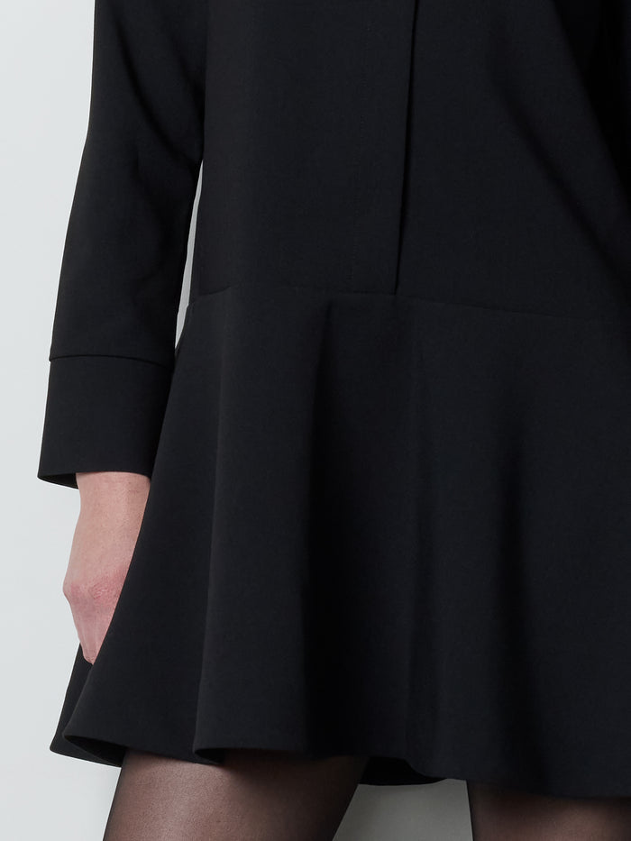 Azra Black Faux Pearl Collar Mini Dress