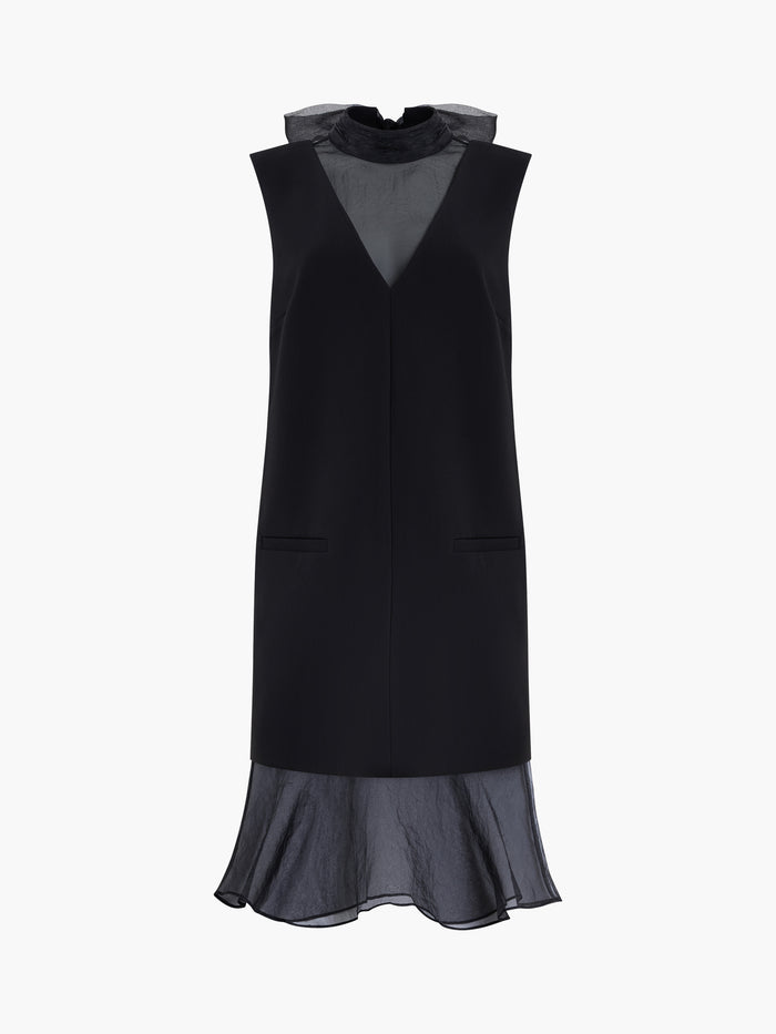 Azra Black Organza Bow Back Dress