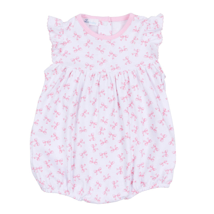 Baby Bows Print Flutters Bubble pink