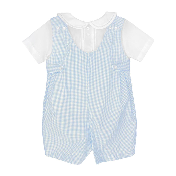 Baby boy Romper with Side Tabs and bonnet