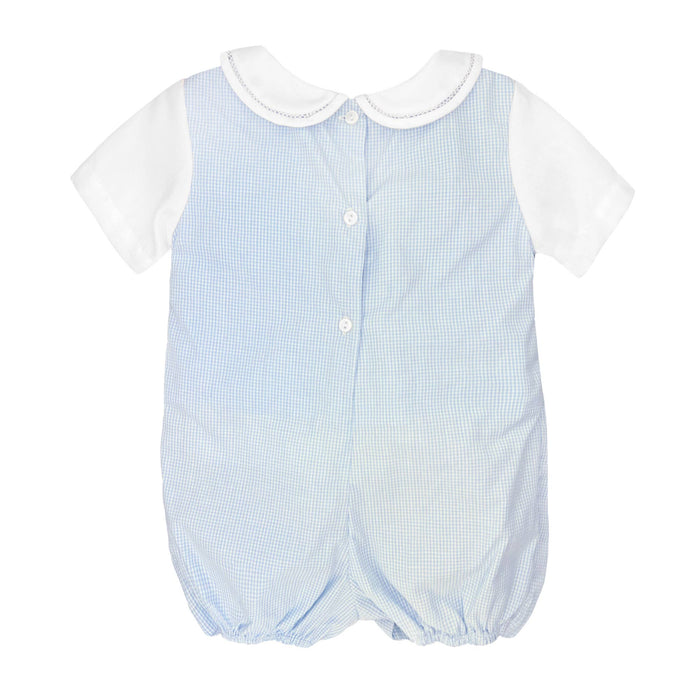 Baby boy Romper with Side Tabs and bonnet