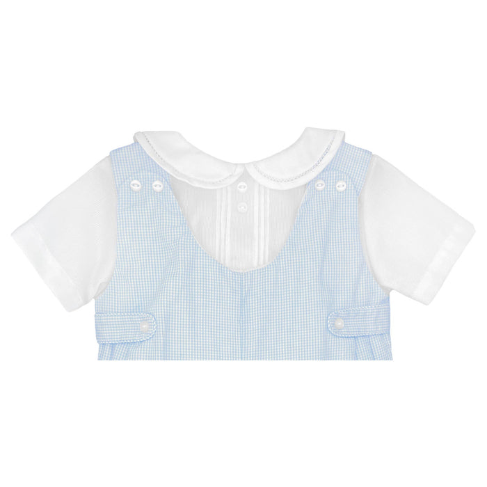 Baby boy Romper with Side Tabs and bonnet
