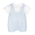 Baby boy Shortall with Pintucks and Side Tabs: Blue