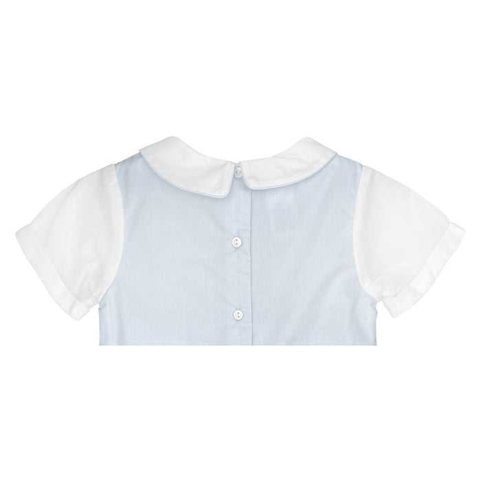 Baby boy Shortall with Pintucks and Side Tabs: Blue