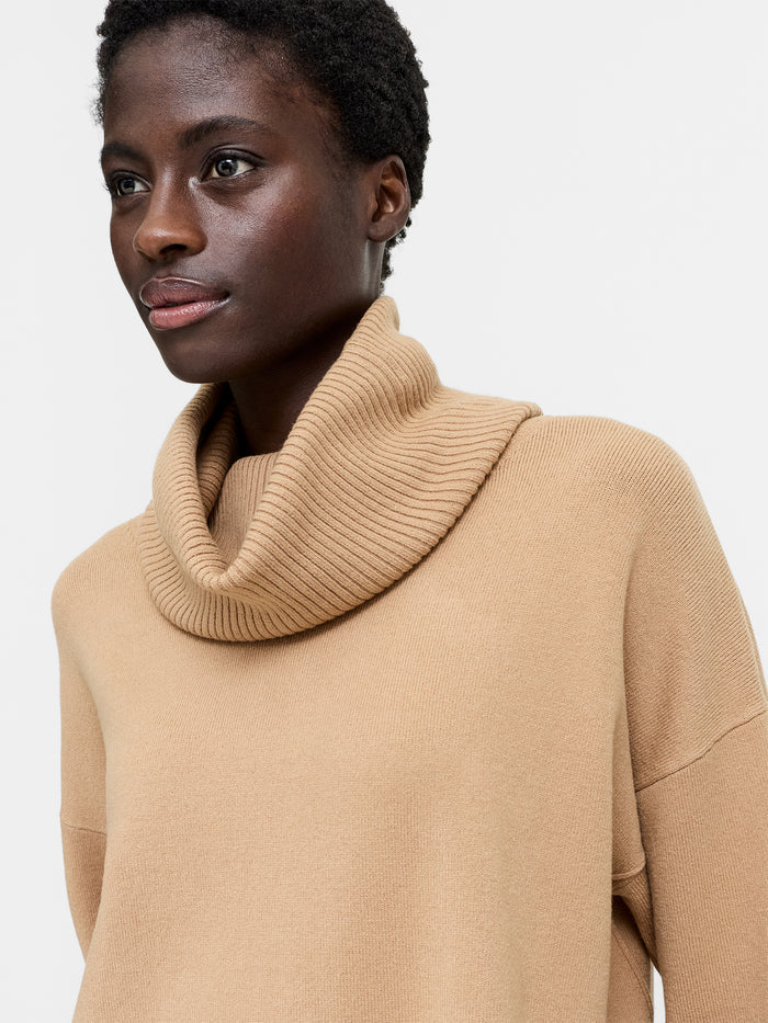 Babysoft Camel Cowl Neck Jumper