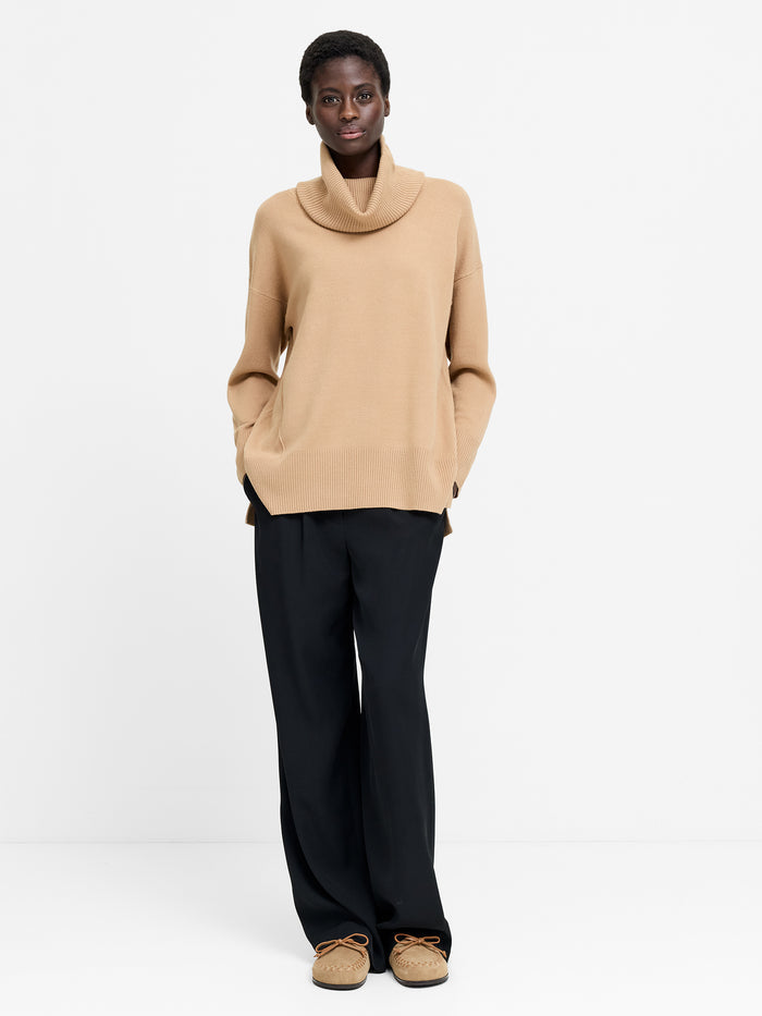 Babysoft Camel Cowl Neck Jumper