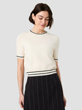Babysoft Cream Contrast Stripe Knit Top