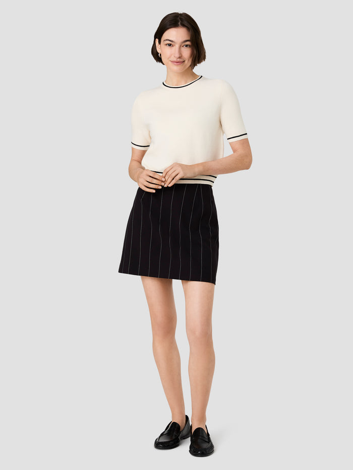 Babysoft Cream Contrast Stripe Knit Top
