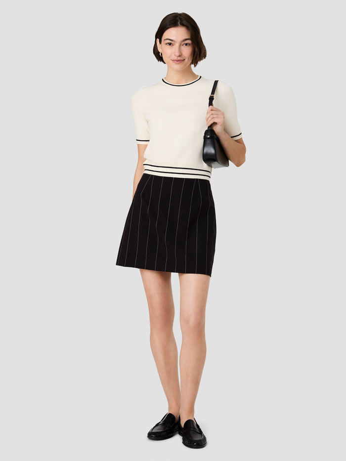 Babysoft Cream Contrast Stripe Knit Top