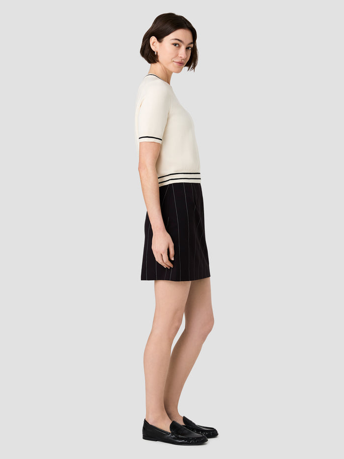 Babysoft Cream Contrast Stripe Knit Top