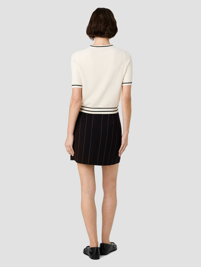 Babysoft Cream Contrast Stripe Knit Top
