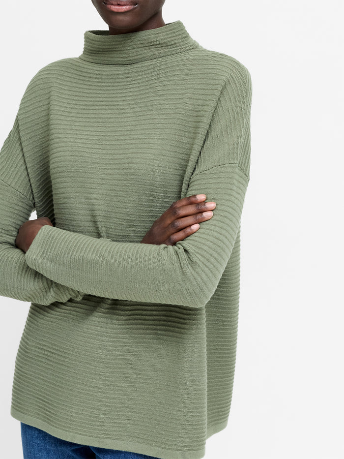 Babysoft Khaki Green Ottoman High Neck Jumper