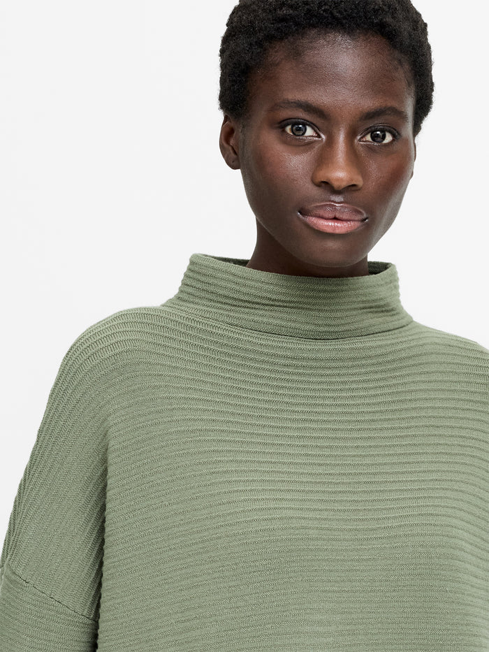 Babysoft Khaki Green Ottoman High Neck Jumper