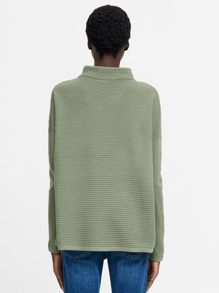 Babysoft Khaki Green Ottoman High Neck Jumper