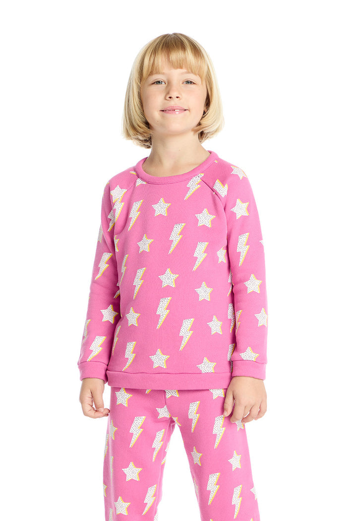 Basic Pink Lightning Pullover Girls chaserbrand