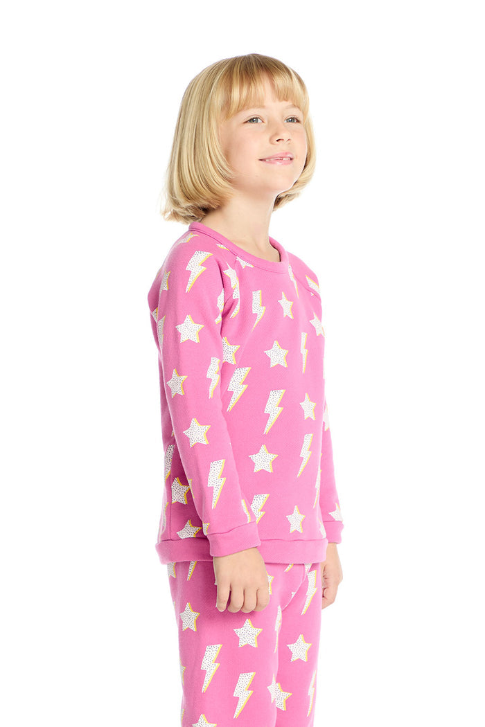 Basic Pink Lightning Pullover Girls chaserbrand