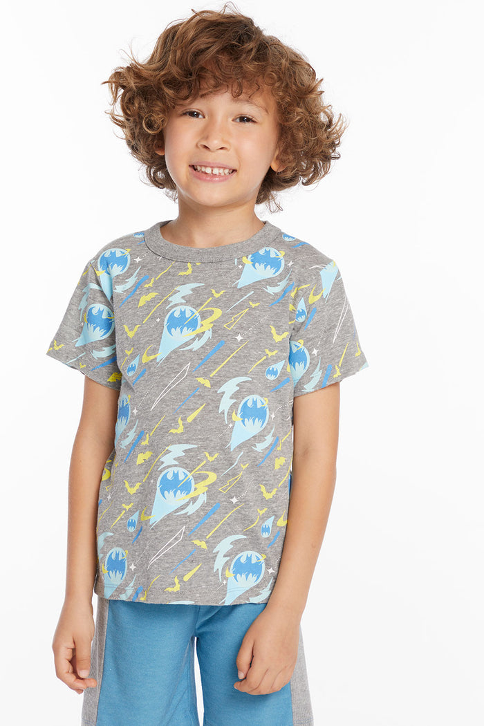 Batman All Over Logos Boys Crew Neck Tee BOYS chaserbrand
