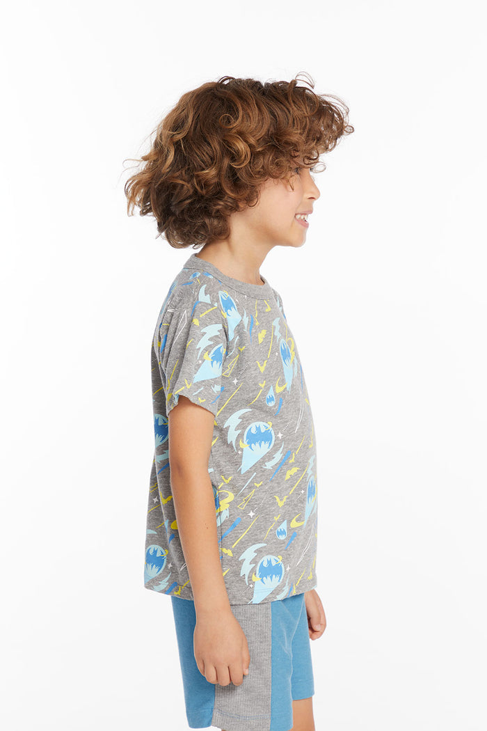 Batman All Over Logos Boys Crew Neck Tee BOYS chaserbrand