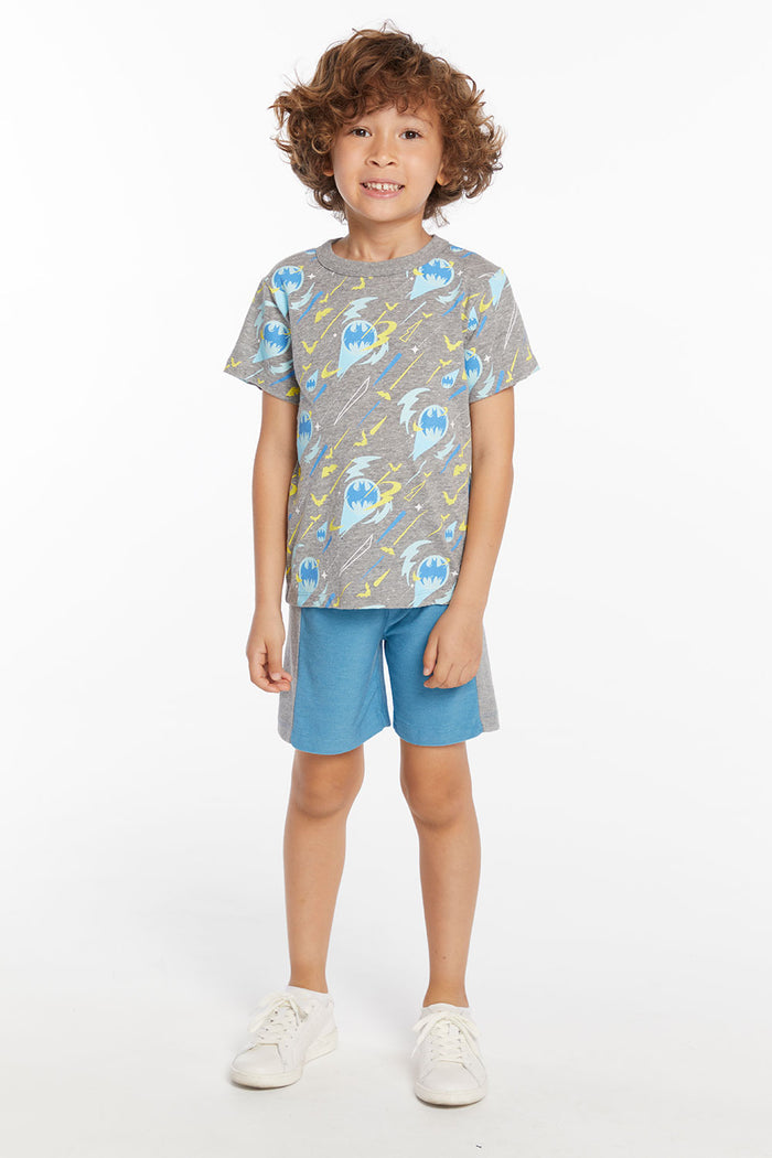 Batman All Over Logos Boys Crew Neck Tee BOYS chaserbrand