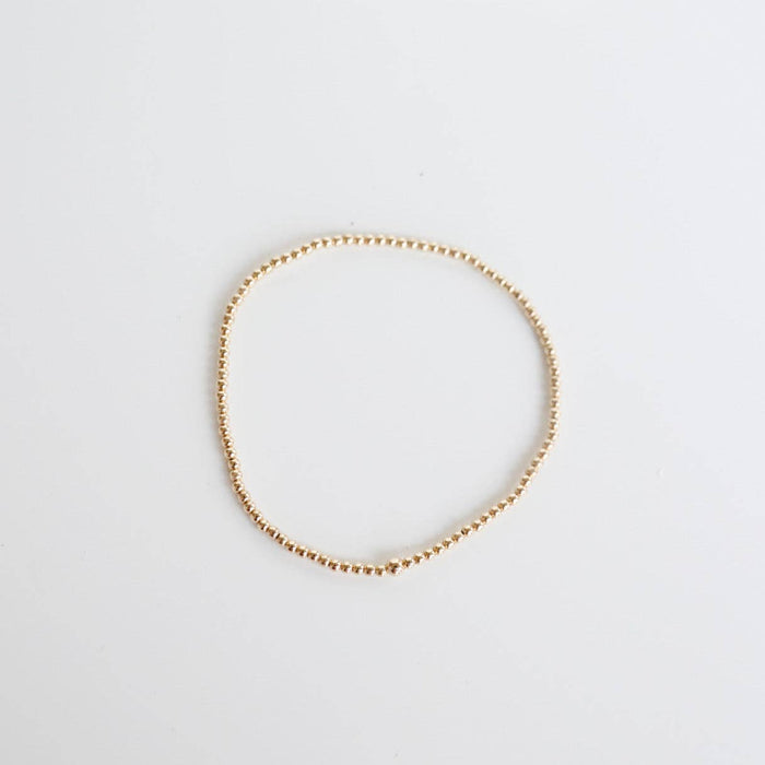 Beaded Blonde 2MM Gold Beaded Bracelet