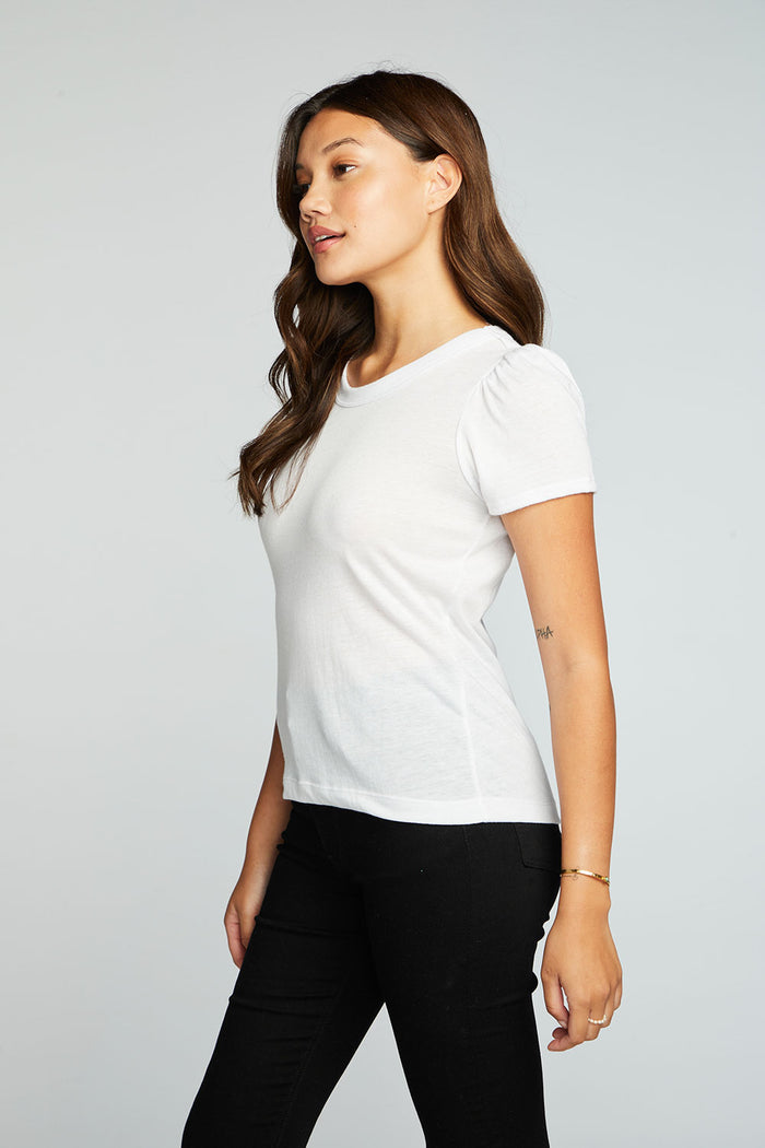 Bella Jersey Shirred Puff Sleeve Easy Tee WOMENS chaserbrand