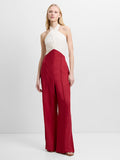 Birdie Linen Blend Halterneck Wide Leg Jumpsuit