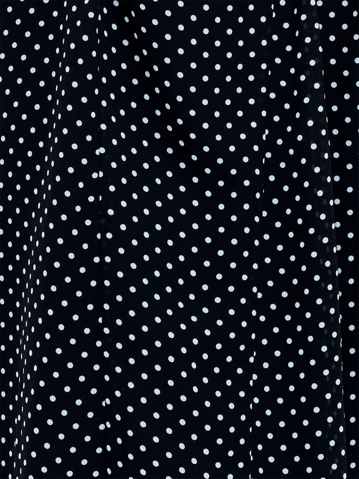 Black and White Polka Dot Sleeveless Tea Dress